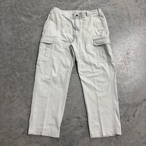 L.L.Bean Cargo Pants – Men's 38x30 – White – Comfort Waist – 100% Cotton